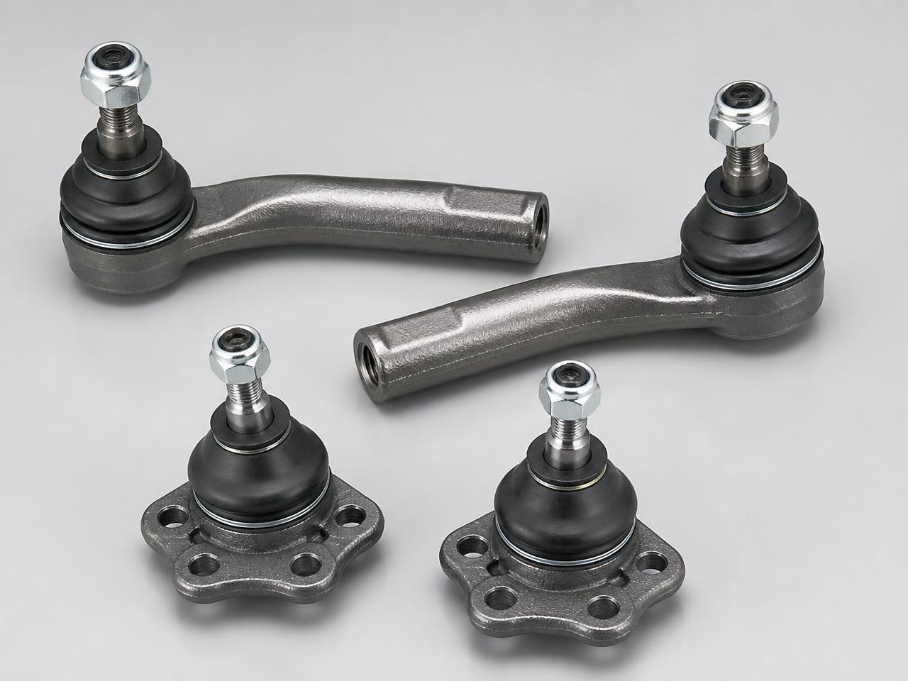 Set of automotive ball joints and tie rod ends