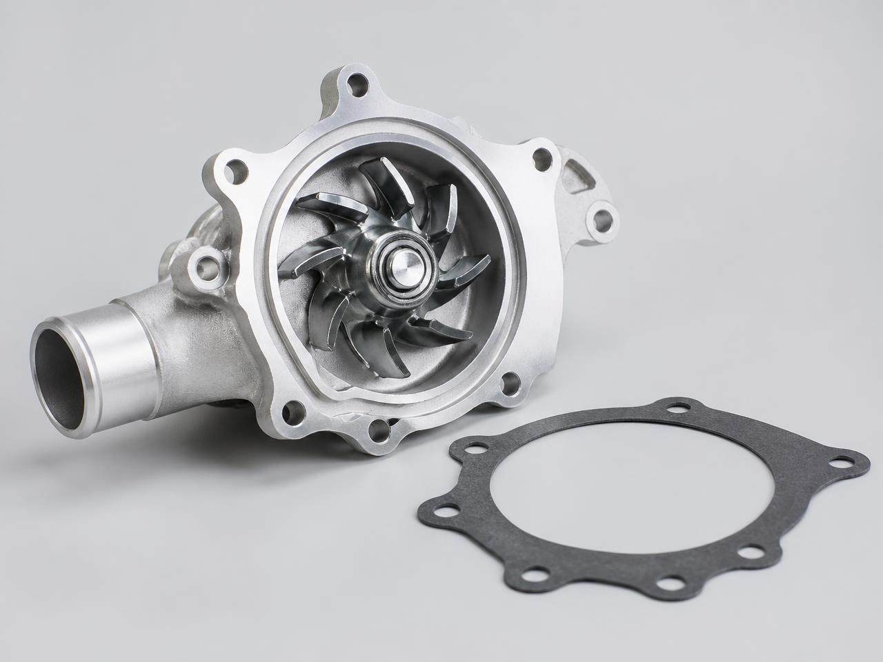 Aluminium aftermarket automotive water pump with impeller and gasket